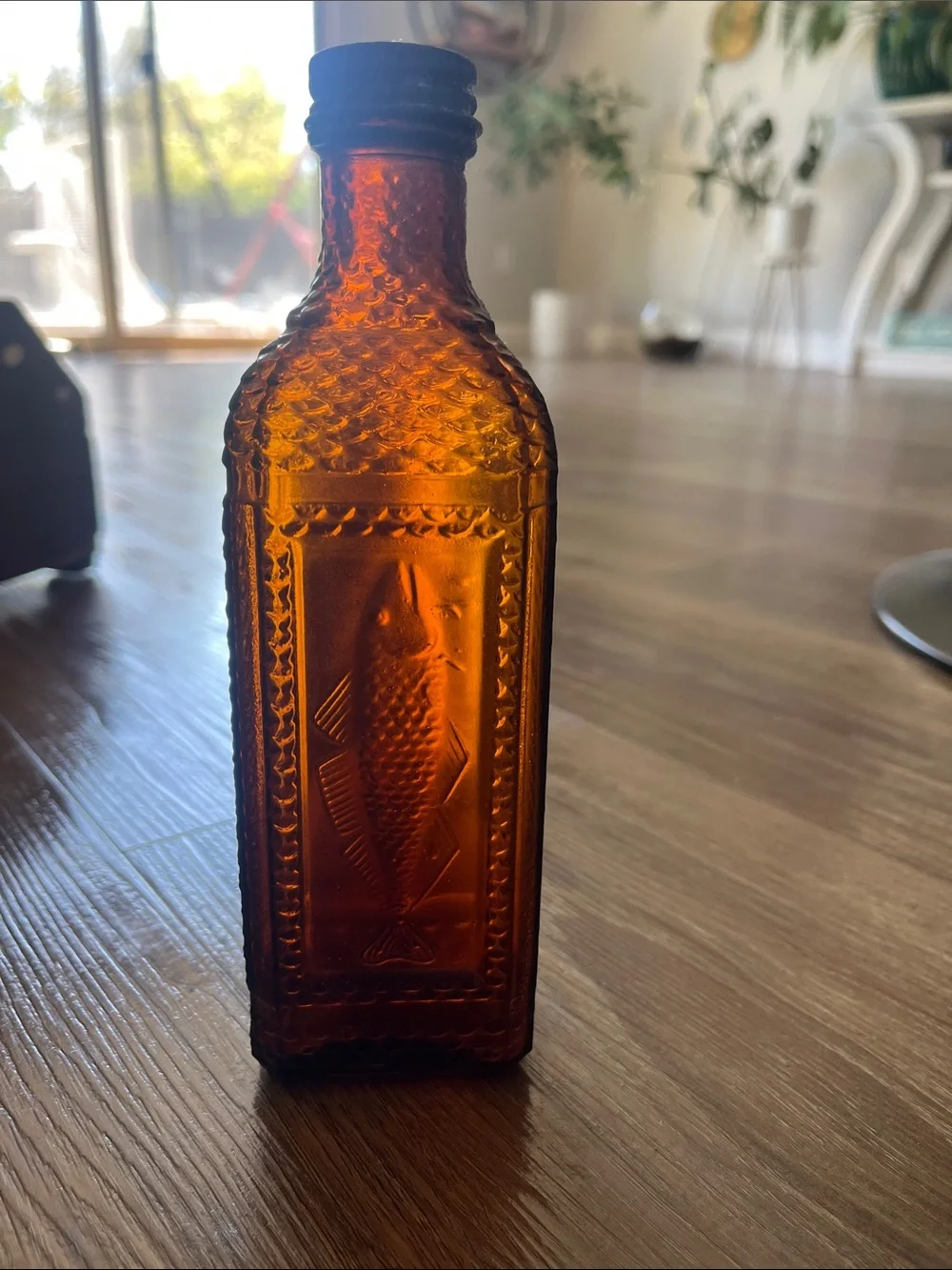Vintage Fish Motif Decorative Bottle - Home Accents